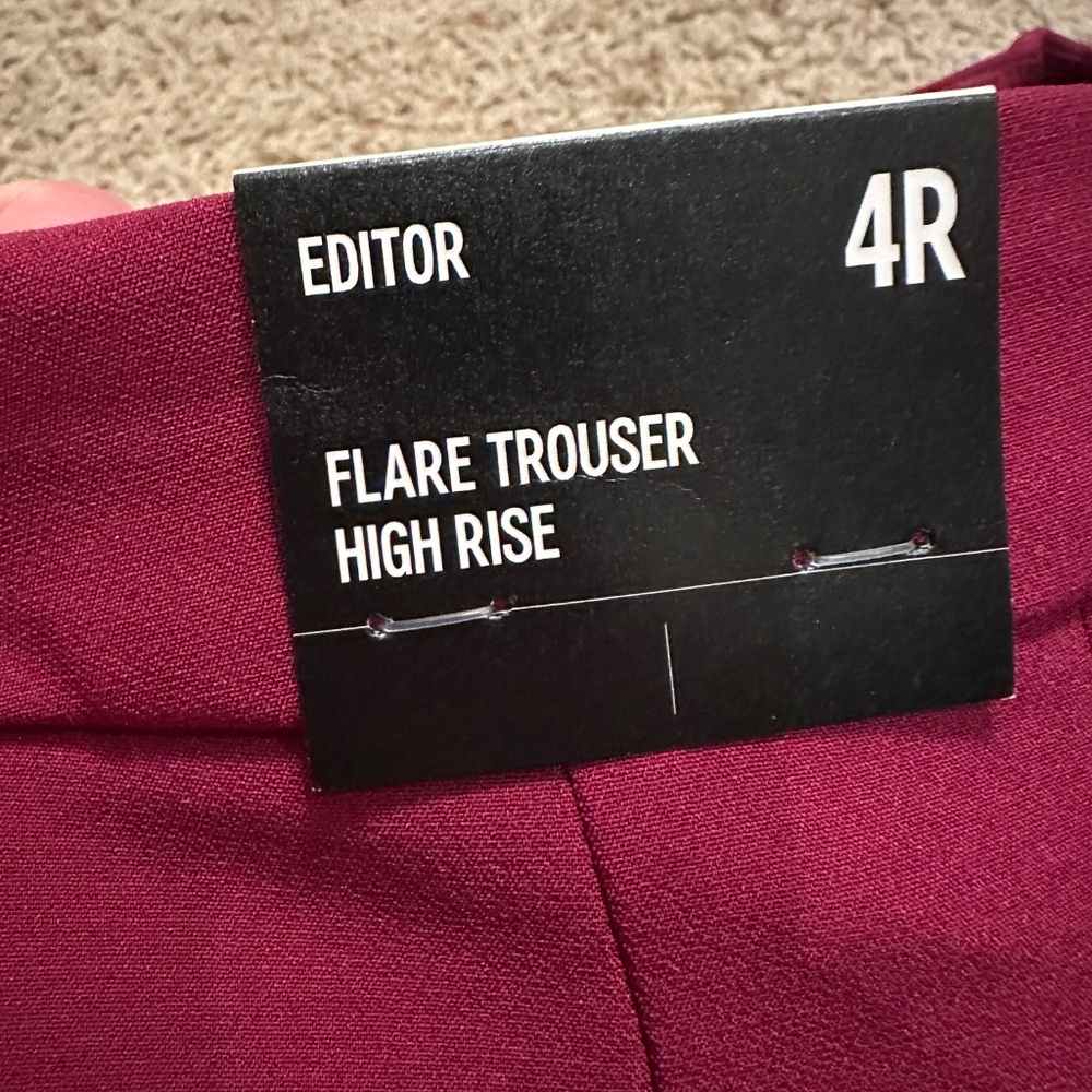 NWT Express Editor High Rise Flare Pants - 4R - Berry - Picture 5 of 14